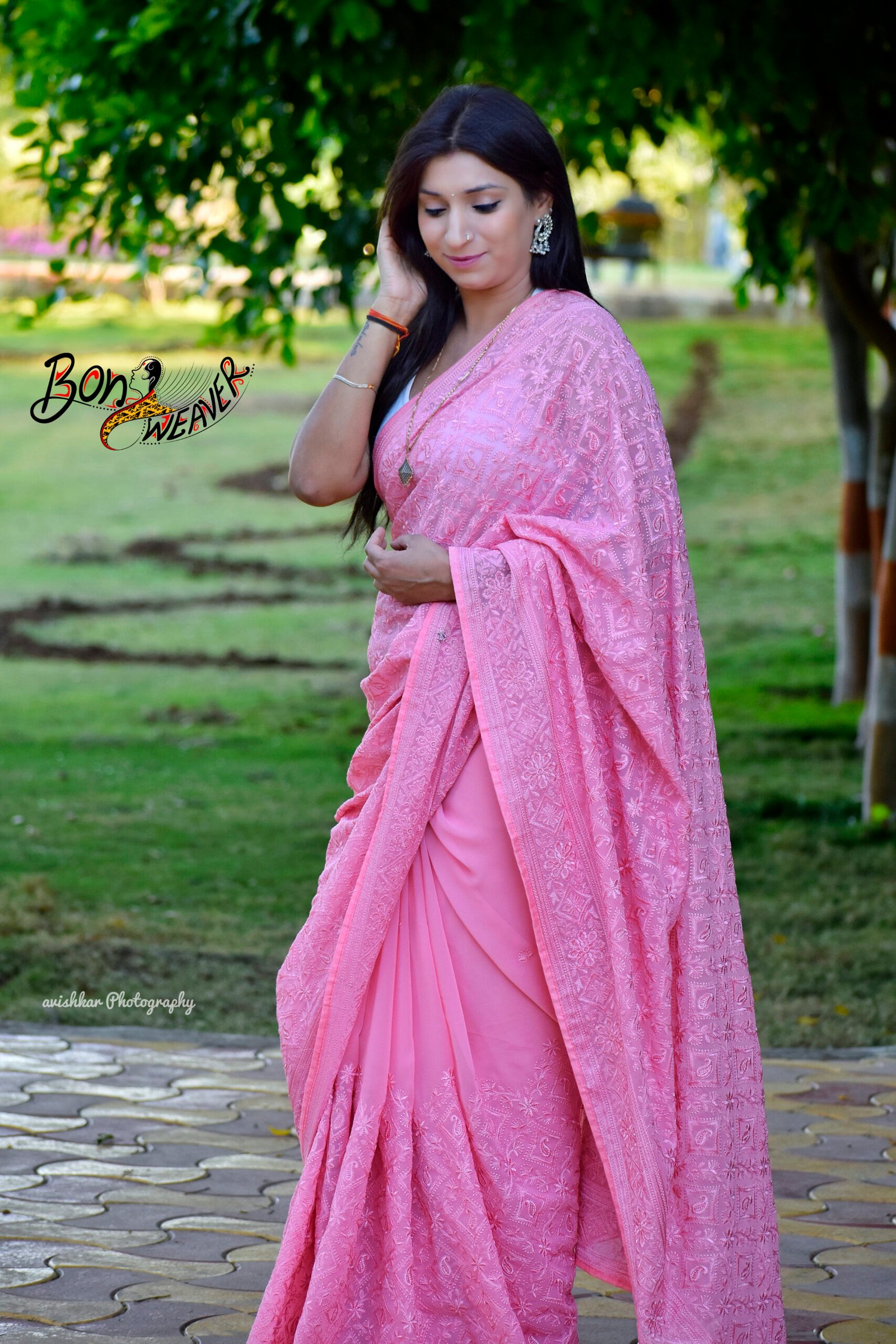 Chiffon embroidery saree